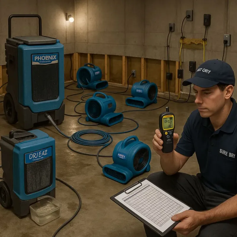 Structural Drying and Dehumidification process in Bay Park, NY